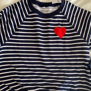 Old Navy- XL Blue and White Striped Sweatshirt